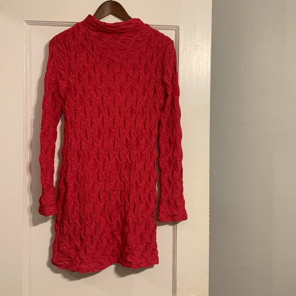 ✨ Anthropologie Long-Sleeve Scrunch Textured Mini Dress Sz LP - Picture 8 of 12